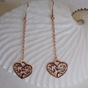 18ct Rosegold Plated on Sterling silver
Heart/Tree of Life Earrings