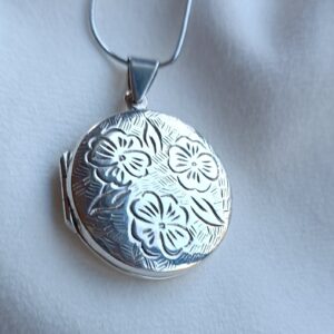 Blomdetail sterling silwer 'locket'