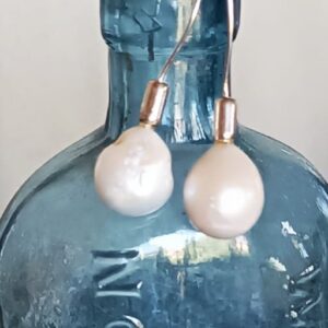 Sterling silver & cream freshwater pearl earrings