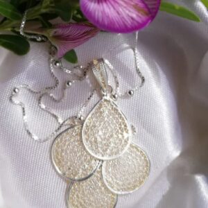 Filigree pendant on sterling silver chain