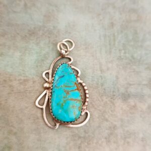 NAVAJO turquoise and sterling silver pendant