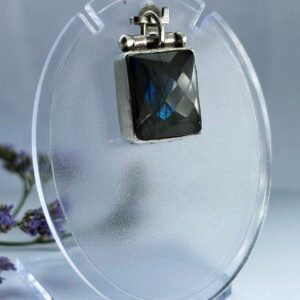 Faceted Labradorite & Sterling silver pendant