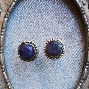 Klassieke denim blou Saffier oorbelle