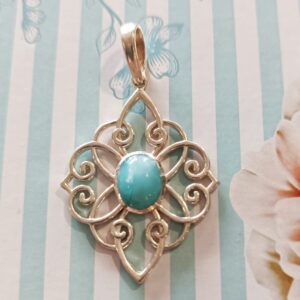 Sterling silver & Larimar pendant