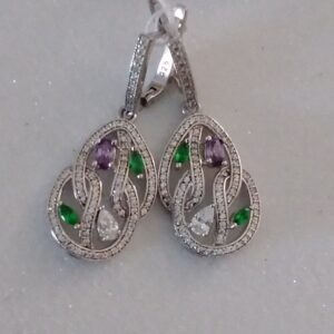 GORGEOUS encrusted crystal and sterling silver earrings.