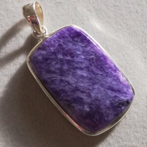 Pragtige Ametis pendant , geset in Sterling silwer