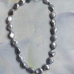Gorgeous blue, baroque pearl necklace