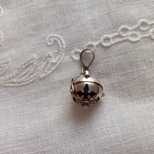 Lapis Lazuli & sterling silver chime ball pendant