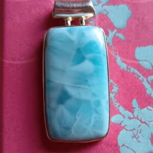 Gorgeous Larimar & Sterling silver pendant