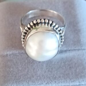 Mabe pearl ring set in sterling silver