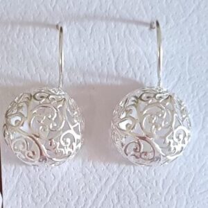 Filigree 'dome-shaped' sterling silver earrings