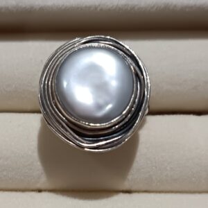 Mabe pearl ring set in sterling silver