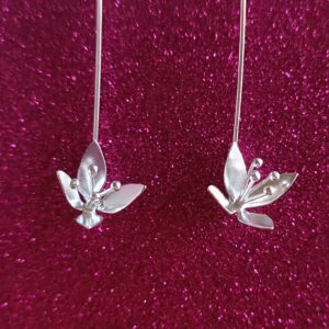 Sterling silver 'orchid' earrings