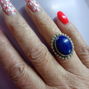 Lovely Lapis Lazuli ring set in sterling silver.