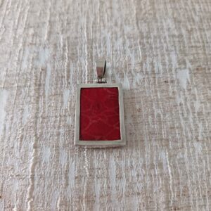 Rectangular (vintage ) coral gemstone pendant