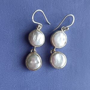 Freshwater pearl earrings set in Sterling Silver
