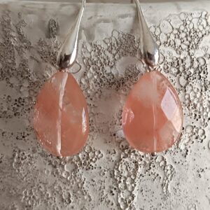 Cherry quartz & Sterling silver earrings