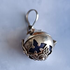 Lapis Lazuli & Sterling silver 'chimeball' pendant