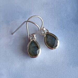 Faceted Labradorite & Sterling silver earrings