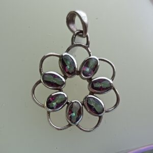 Mystic topaz & Sterling silver pendant